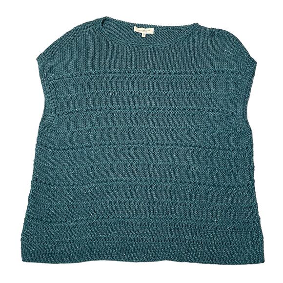Lafayette 148 New York Bateau Neck Open Stitch Silk Pullover Knit Top Medium - Picture 1 of 8